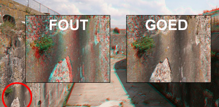 De anaglyph verbeteren door verschuiving